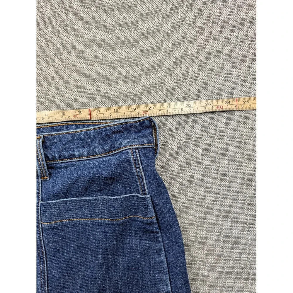 Old Navy Skirt Womens 18W Blue Denim Utility Pockets Short Stretch Zip Fly